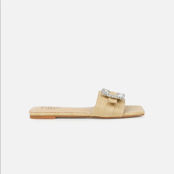 Simmi Jeweled Raffia Sandals - Picture 3 of 6